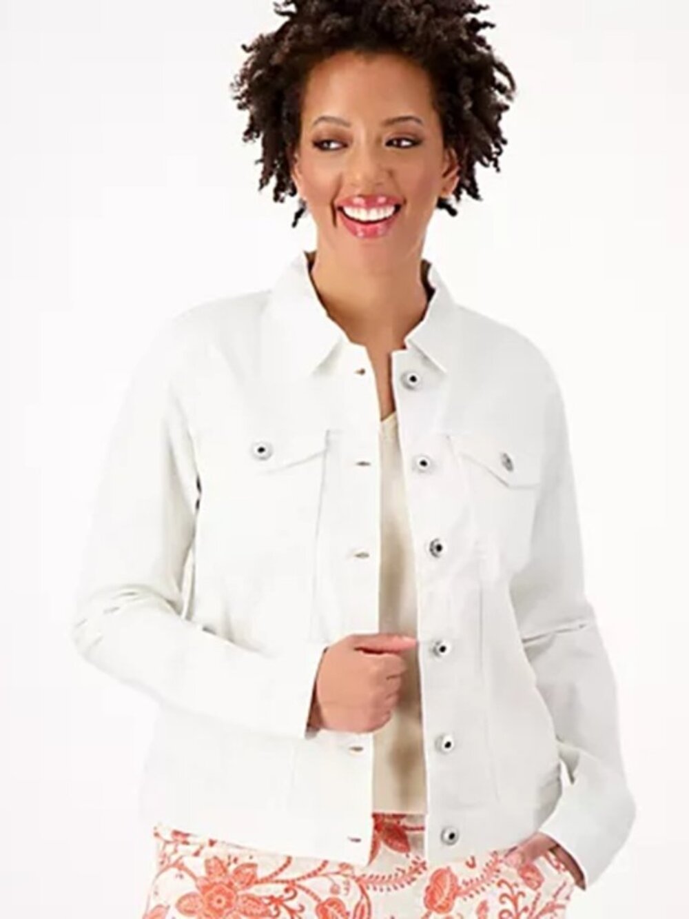 Belle by Kim Gravel Classic Jean Jacket White Size 5X
